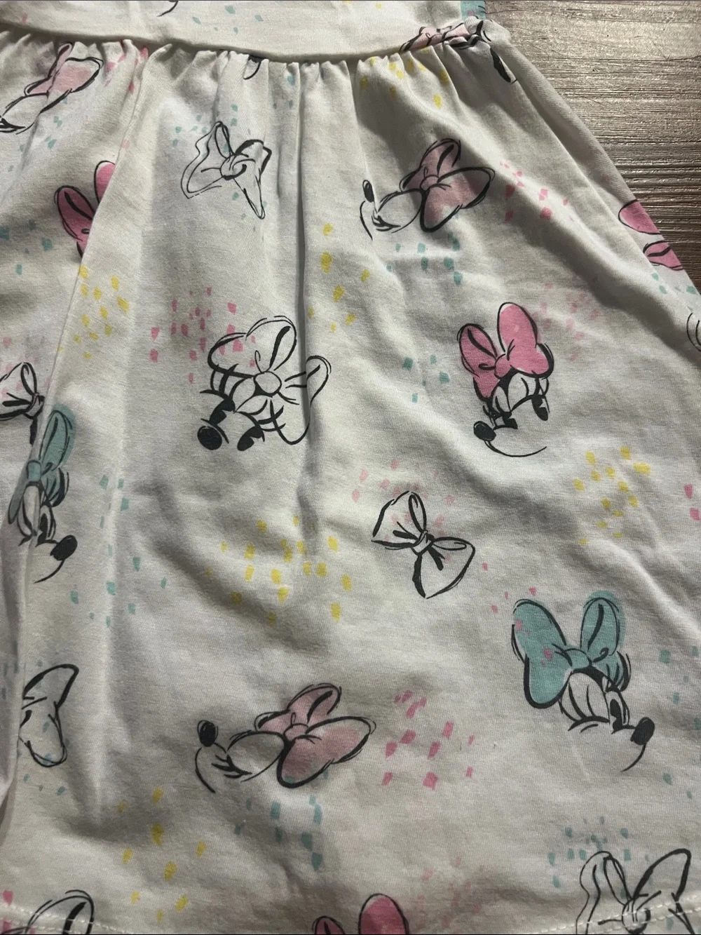 Girls' White Bow Print Short Sleeve Dress - Cute Pastel Bows